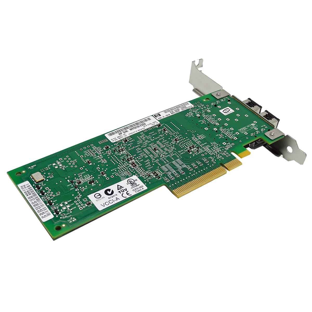 HP QLogic QLE2562-HP 2-Port 8G FC Network Adapter PCIe x8 AJ764-63002 489191-001 +GBICs FP