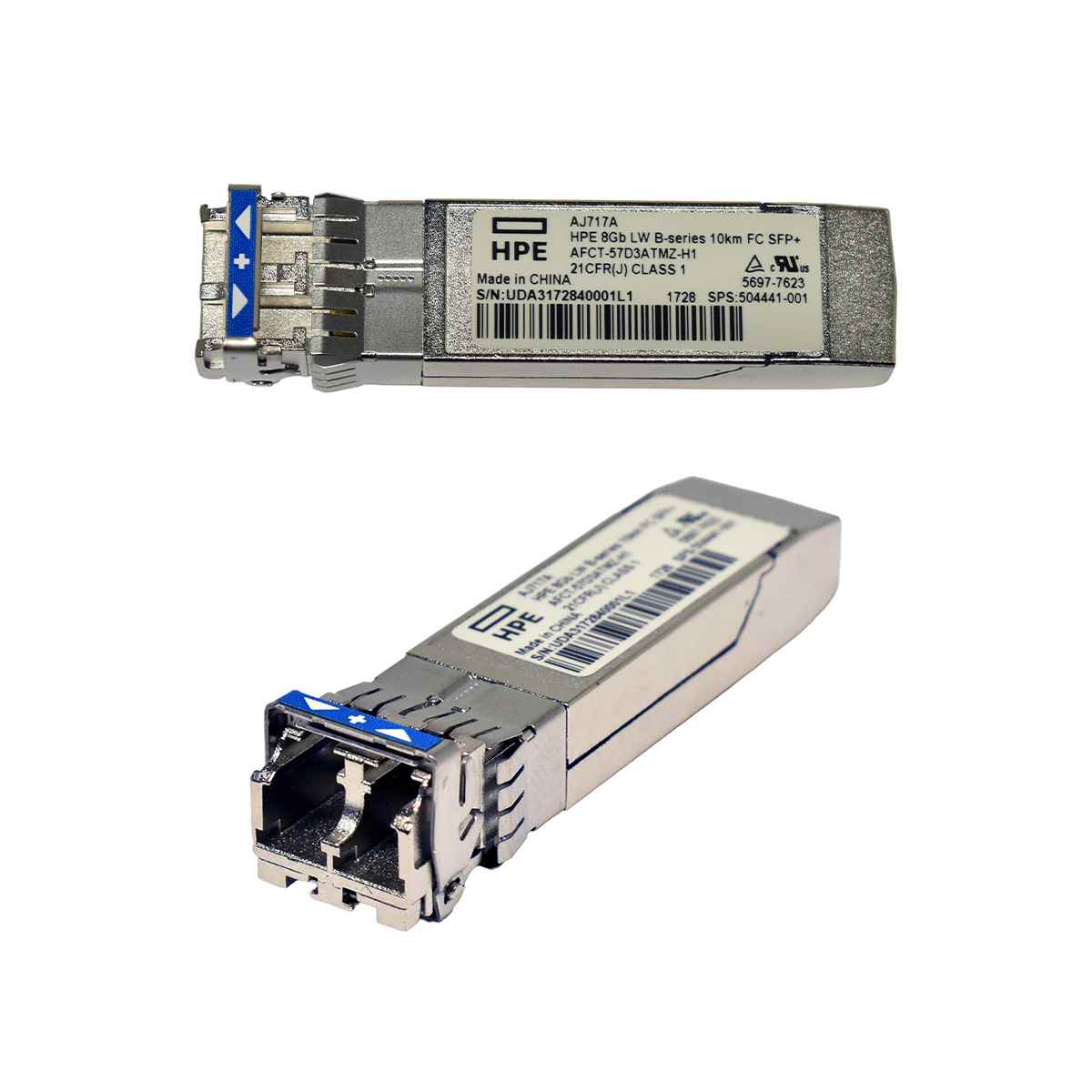 HP Avago AJ717A 504441-001 AFCT-57D3ATMZ-H1 8Gb/s LW B-Series 10 km SFP+ LC Duplex FC Transceiver Module HP Avago AJ717A 504441-001 AFCT-57D3ATMZ-H1 8Gb/s LW B-Series 10 km SFP+ LC Duplex FC Transceiver Module