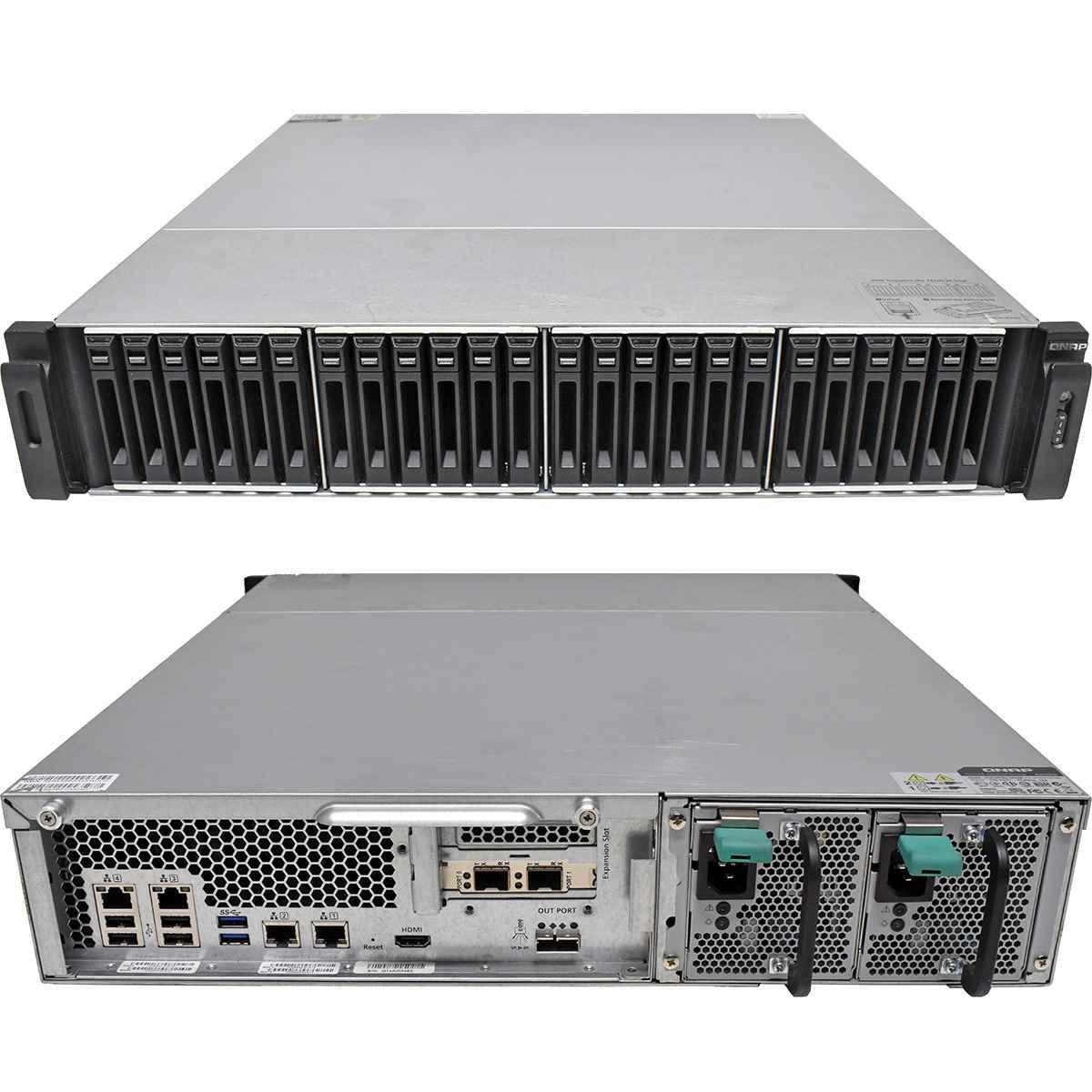 QNAP SS-EC2479U-SAS-RP 24-Bay SAS/SATA NAS Server Xeon E3-1245 v2 3.4 GHz 32GB RAM +NIC +GBICs +Caddys