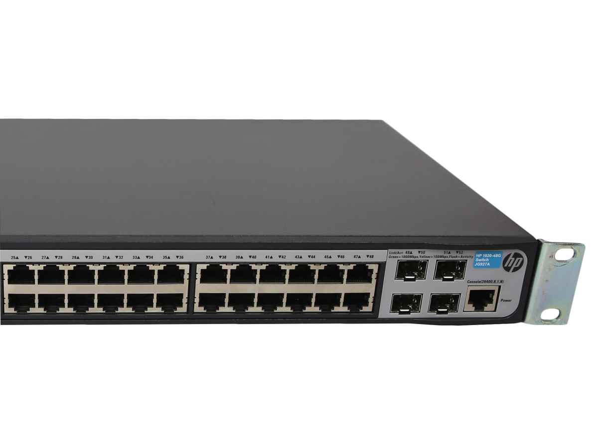 HP 1920-48G JG927A 48-Port 1G RJ-45 Gigabit Ethernet Switch 4x 1G SFP