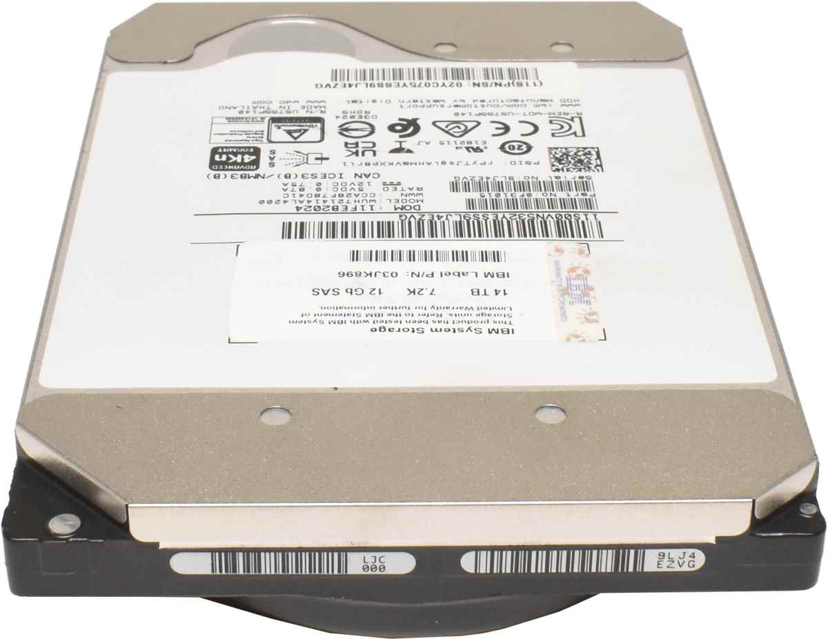 IBM WD 14TB 03JK896 WUH721414AL4200 3.5" 7.2K 12G SAS HDD Festplatte