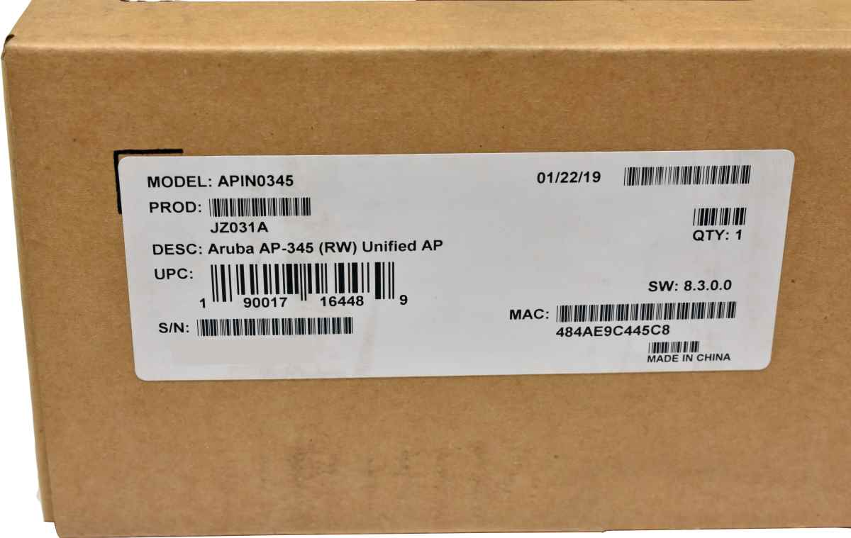 Aruba APIN0345 AP-345 Dual Radio 5-GHz 802.11ac 4x4 MIMO WLAN Access Point NEW