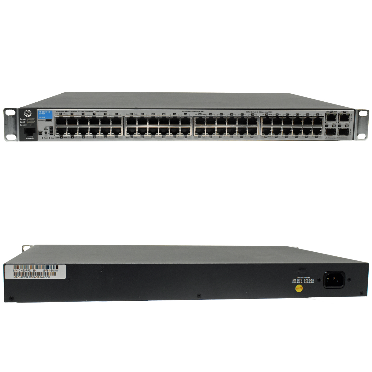 HP 2530-48 J9781A 48-Port Fast Ethernet Switch 2x GE 2 x SFP HP 2530-48 J9781A 48-Port Fast Ethernet Switch 2x GE 2 x SFP