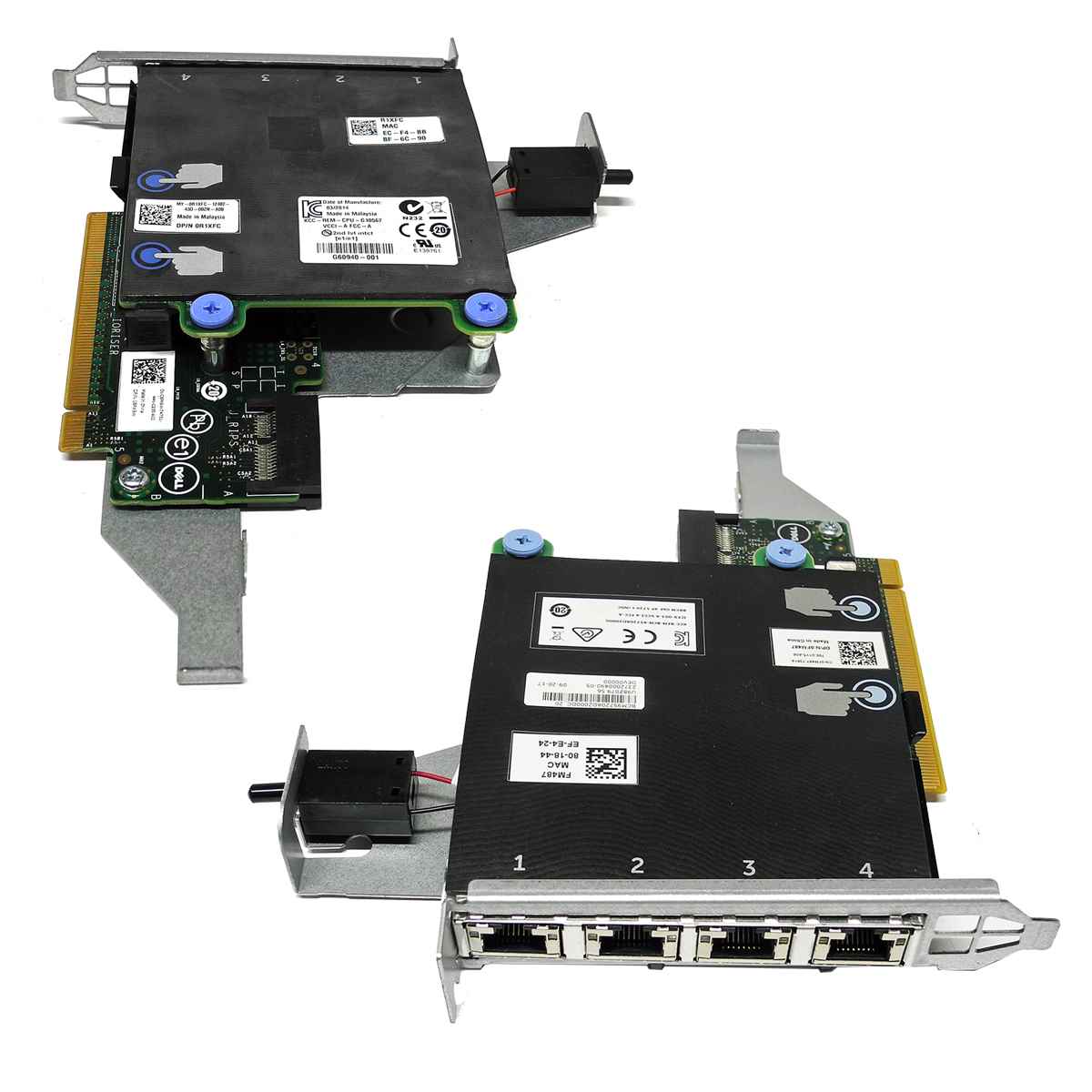 DELL 4-Port GbE Daughter Card 0R1XFC +Riser Card 08PX9W for PowerEdge R720 R730 DELL 4-Port GbE Daughter Card 0R1XFC +Riser Card 08PX9W for PowerEdge R720 R730