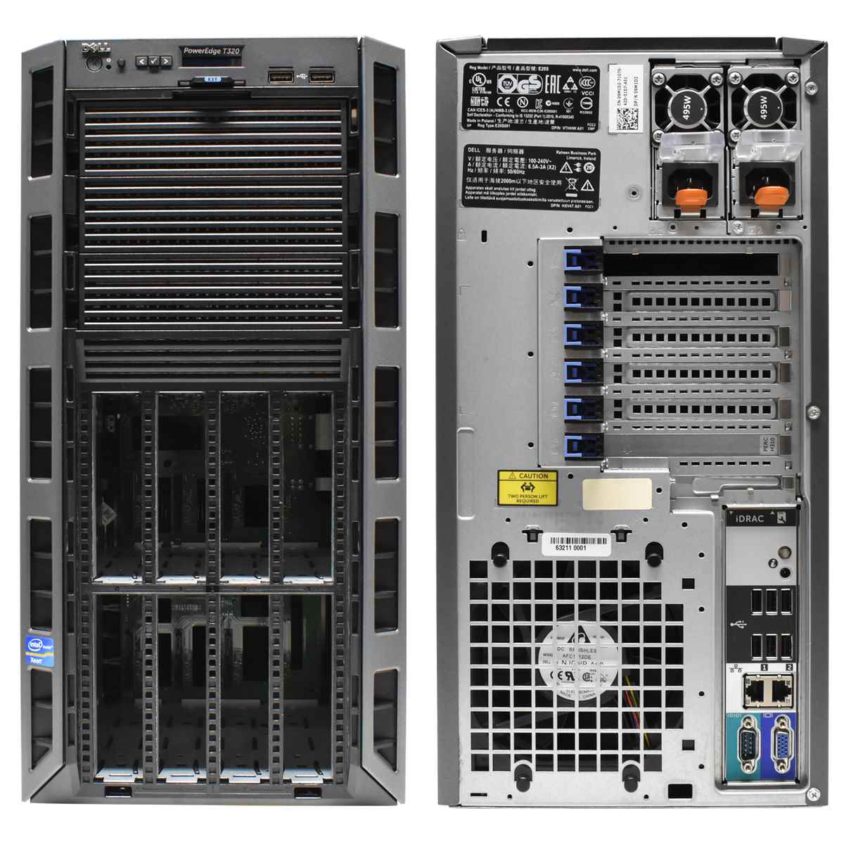 Dell PowerEdge T320 Tower Barebone no CPU 1x Kühler no RAM PERC H310 8Bay 3,5" Dell PowerEdge T320 Tower Barebone no CPU 1x Kühler no RAM PERC H710 8Bay 3,5"