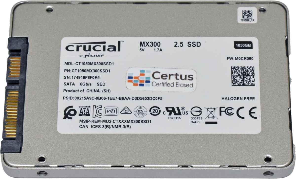 Crucial MX300 1050GB 2.5 Zoll SATA 6Gb/s SSD CT1050MX300SSD1