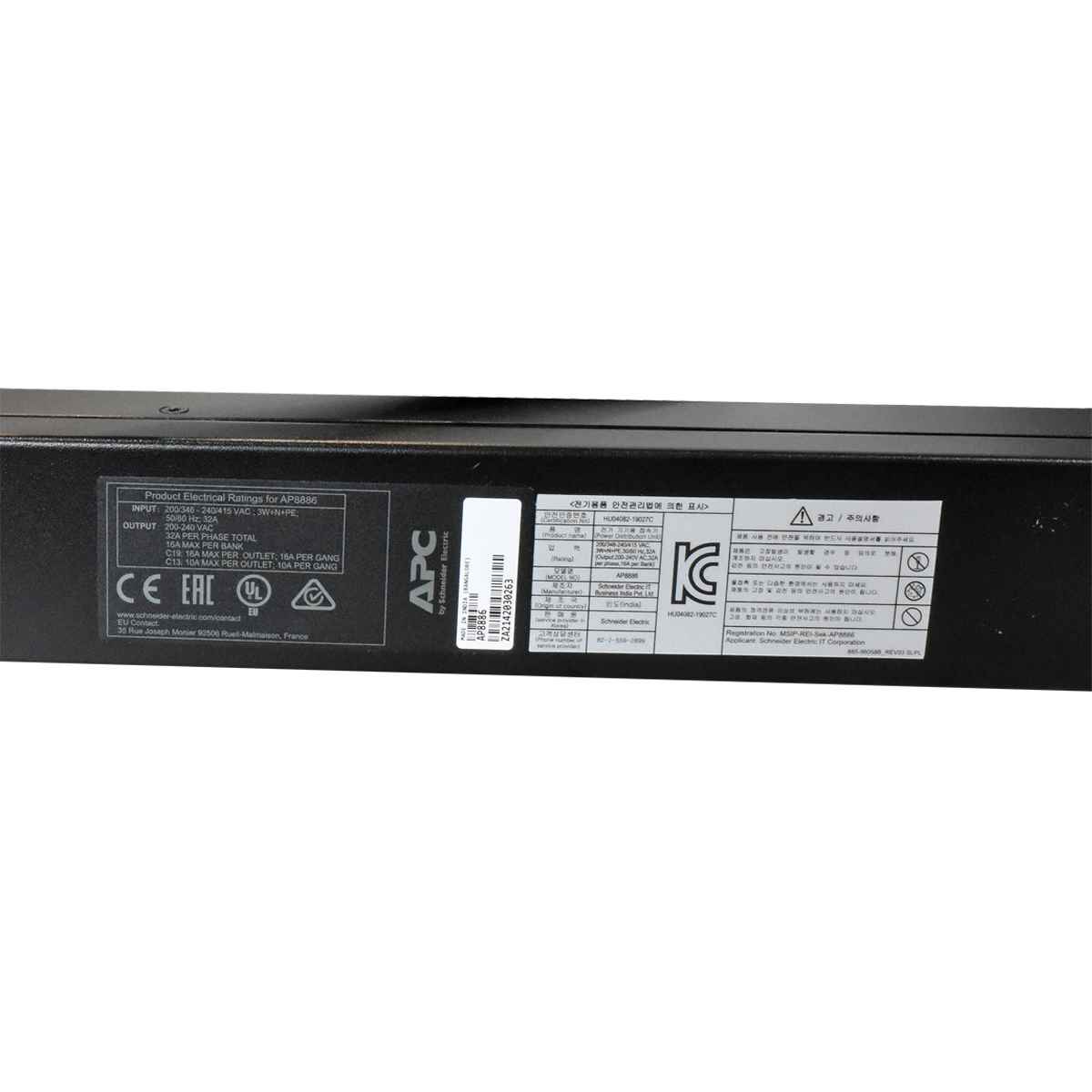 APC AP8886 Rack PDU 2G Metered 3-Phasen Null HE 22,0 kW 32A 17,3 kW 24 A 230V 30x C13 12x C19 NEW NEU