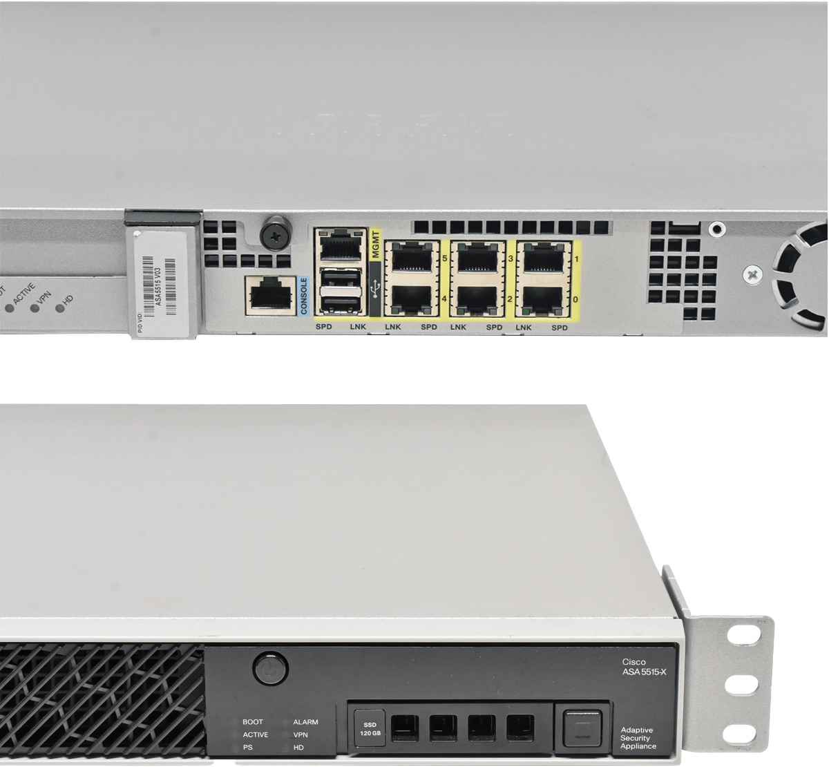 Cisco ASA 5515-X 6-Port Gigabit Ethernet Adaptive Security Appliance +Rack Ears +Caddy no HDD