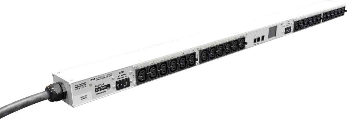 BayTech MMP14 Rack PDU Metered Single-Phase Null HE 32A 230V 24x C13 integrated locking clips