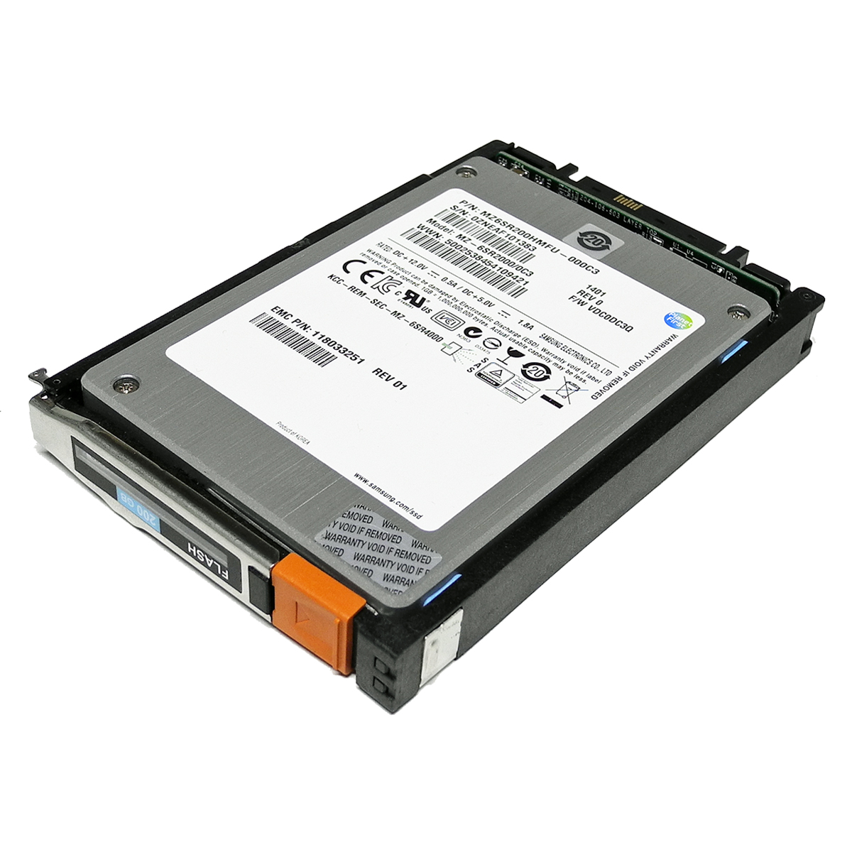 EMC VNX 200GB Flash SSD SAS 2.5 Zoll 118033251 005050502 EMC 200GB 2.5" 6G SAS SSD 118033251 005050502 EMC VNX