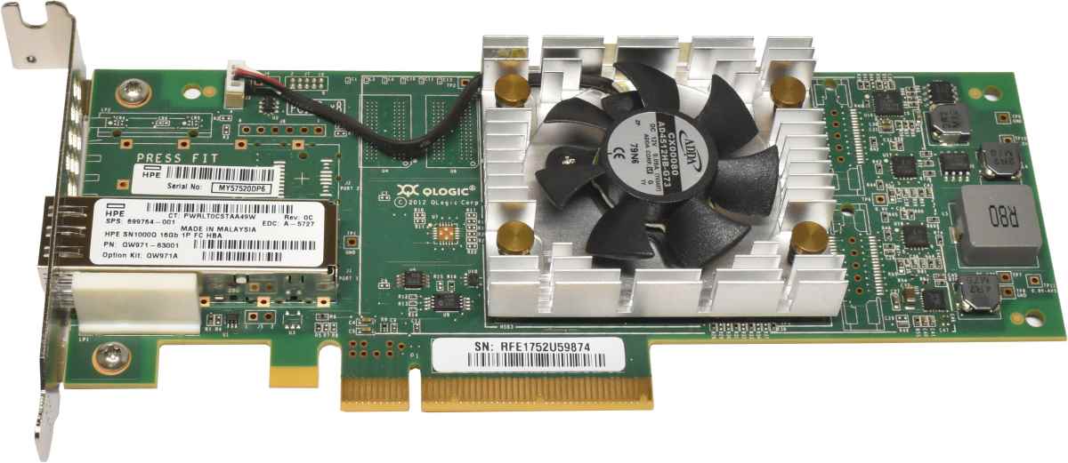HP Qlogic SN1000Q QLE2660-HP Single-Port FC 16Gb PCle x8 Network Adapter LP 699764-001 HP Qlogic SN1000Q QLE2660-HP Single-Port FC 16Gb PCle x8 Network Adapter LP 699764-001 + GBIC