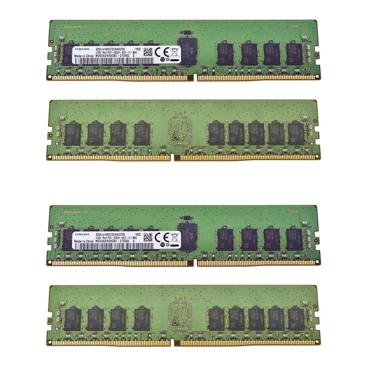 64GB RAM Samsung 4x16GB 1Rx4 PC4-2666V -R DDR4 RAM M393A2K40CB2-CTD 256GB RAM Samsung 16x16GB 1Rx4 PC4-2666V -R DDR4 RAM M393A2K40CB2-CTD