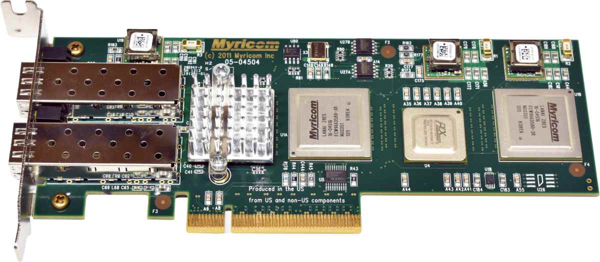 Myricom 10G-PCIE2-8B2-2S Dual-Port FC 10GbE PCIe x8 Network Adapter LP Myricom 10G-PCIE2-8B2-2S Dual-Port FC 10GbE PCIe x8 Network Adapter LP