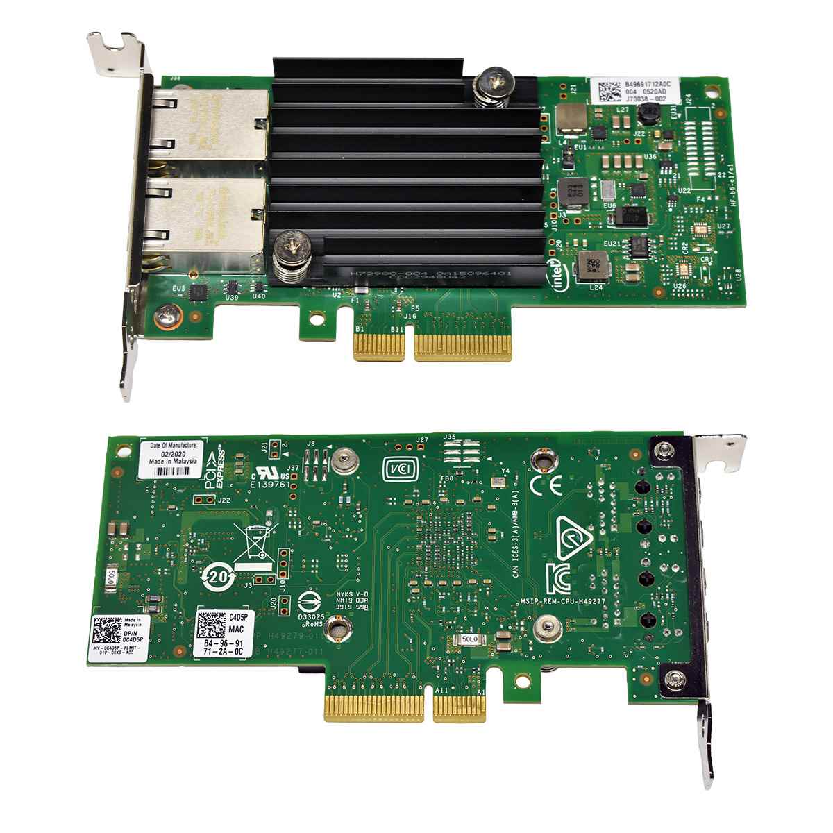 Dell Intel X550-T2 0C4D5P Dual-Port Converged Network Adapter 10G RJ-45 PCIe x4