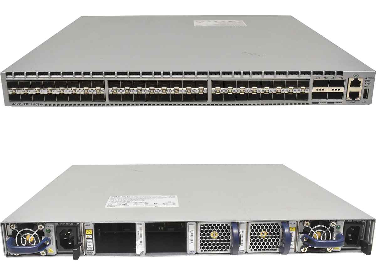 Arista DCS-7150S-64 48-Ports SFP+ 10GE Switch 4x 40G QSFP+ 2x PSU 2x FAN no Brackets