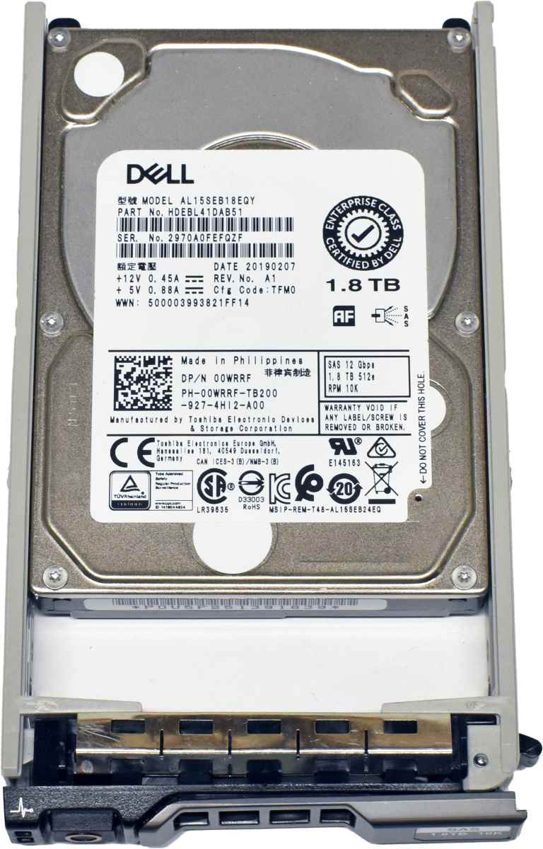 Dell Toshiba 1.8TB 00WRRF AL15SEB18EQY 12G 2.5" 10K SAS HDD