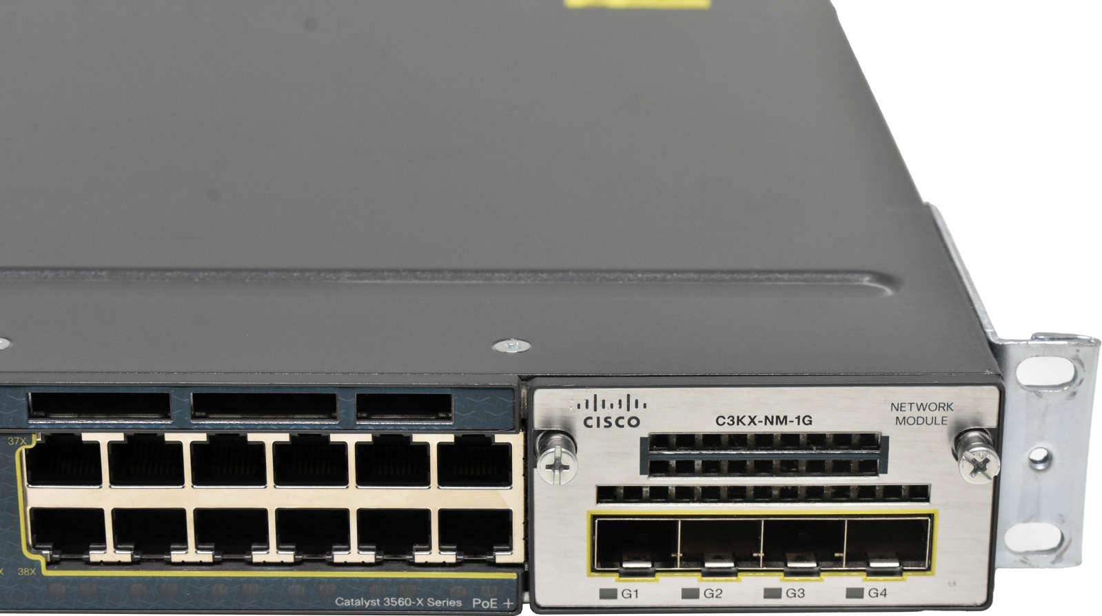 Cisco Catalyst WS-C3560X-48PF-S 48-Port RJ-45 PoE+ GE Switch +C3KX-NM-1G 1x PSU