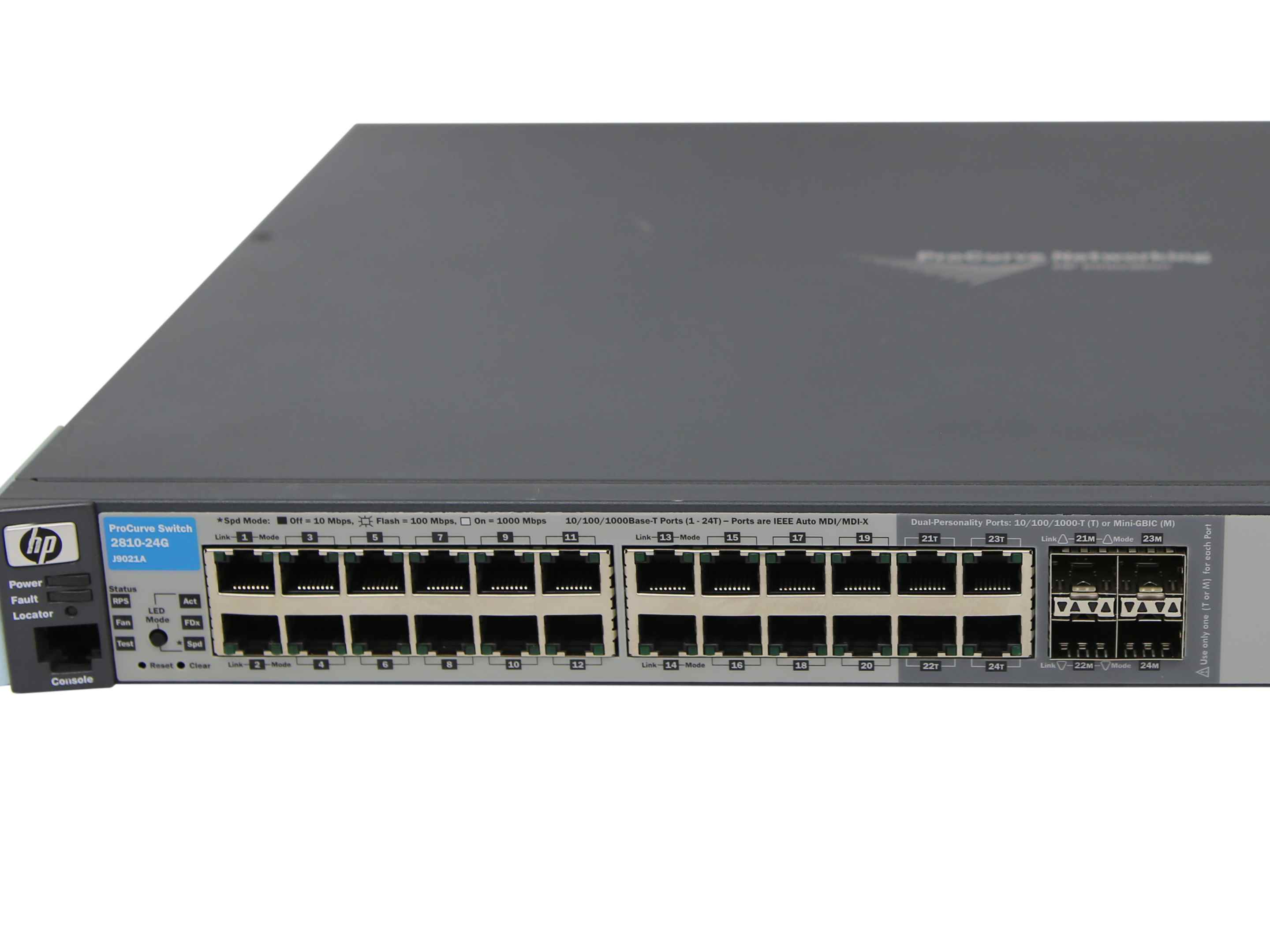 HP ProCurve 2810-24G J9021A 24-Port RJ-45 GE Switch 4x SFP Rack Ears