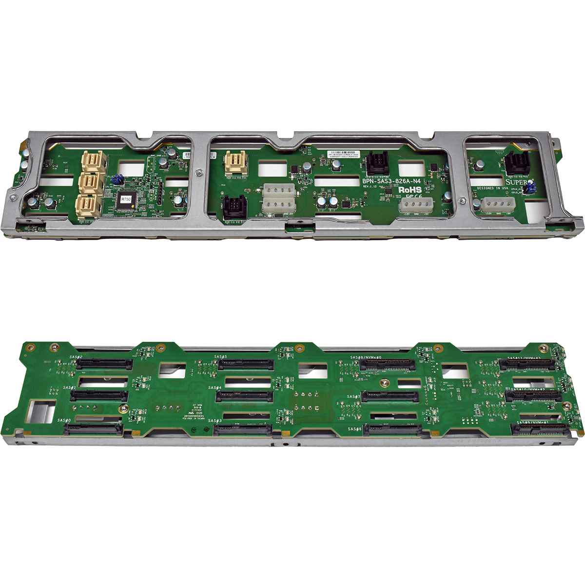 Supermicro CSE-826 BPN-SAS3-826A-N4 2U 12x 3.5" LFF 12G SAS Backplane +bracket Supermicro CSE-826 BPN-SAS3-826A-N4 2U 12x 3.5" LFF 12G SAS Backplane +bracket