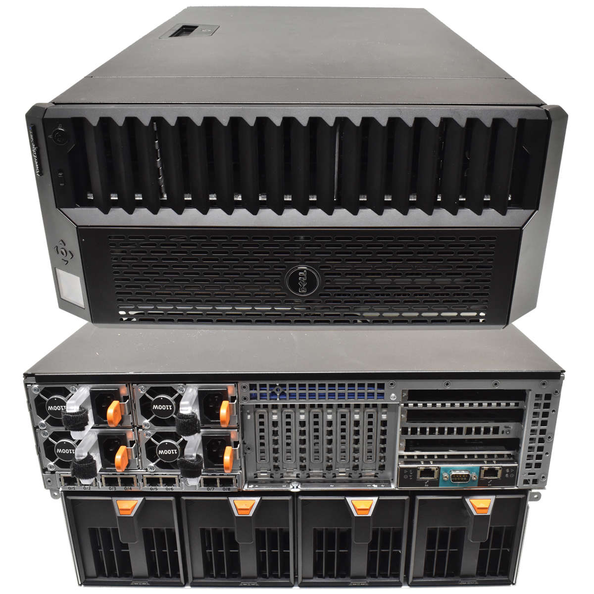 PowerEdge-VRTX-4x-1100W-PSU-4x-Fan-Module-2x-Perc8-001.jpg PowerEdge VRTX 4x 1100W PSU 4x Fan Module 2x Perc8 2x CMC 0Y1F41 25x SFF 5U Rack
