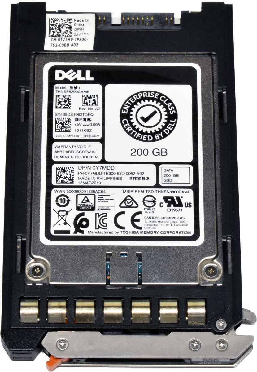 Dell Toshiba 200GB 1.8" 6G SATA SSD THNSF8200CAME 0Y7MDD PowerEdge M830 M630 M430 Blade