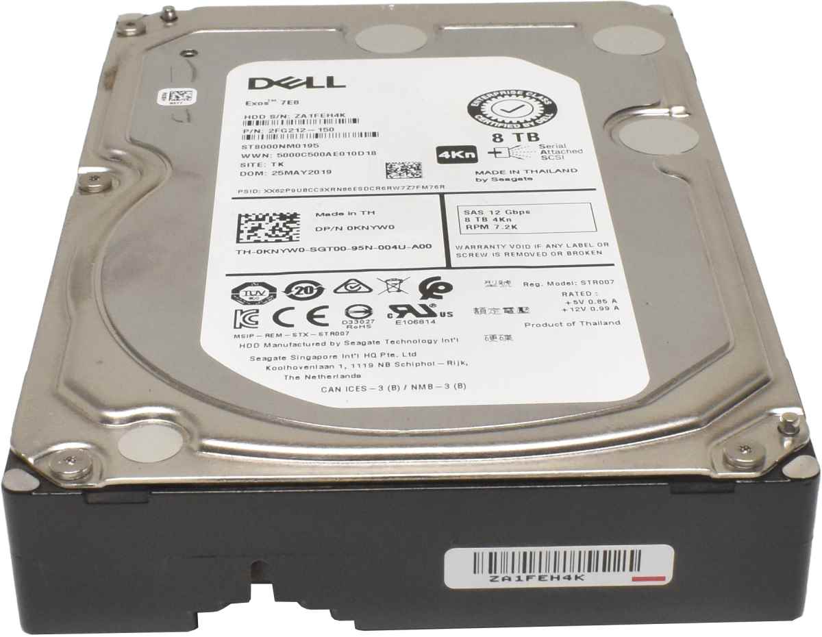 Dell Exos 7E8 8TB 4Kn 3.5" 7.2K SAS 12G HDD Festplatte ST8000NM0195 0KNYW0