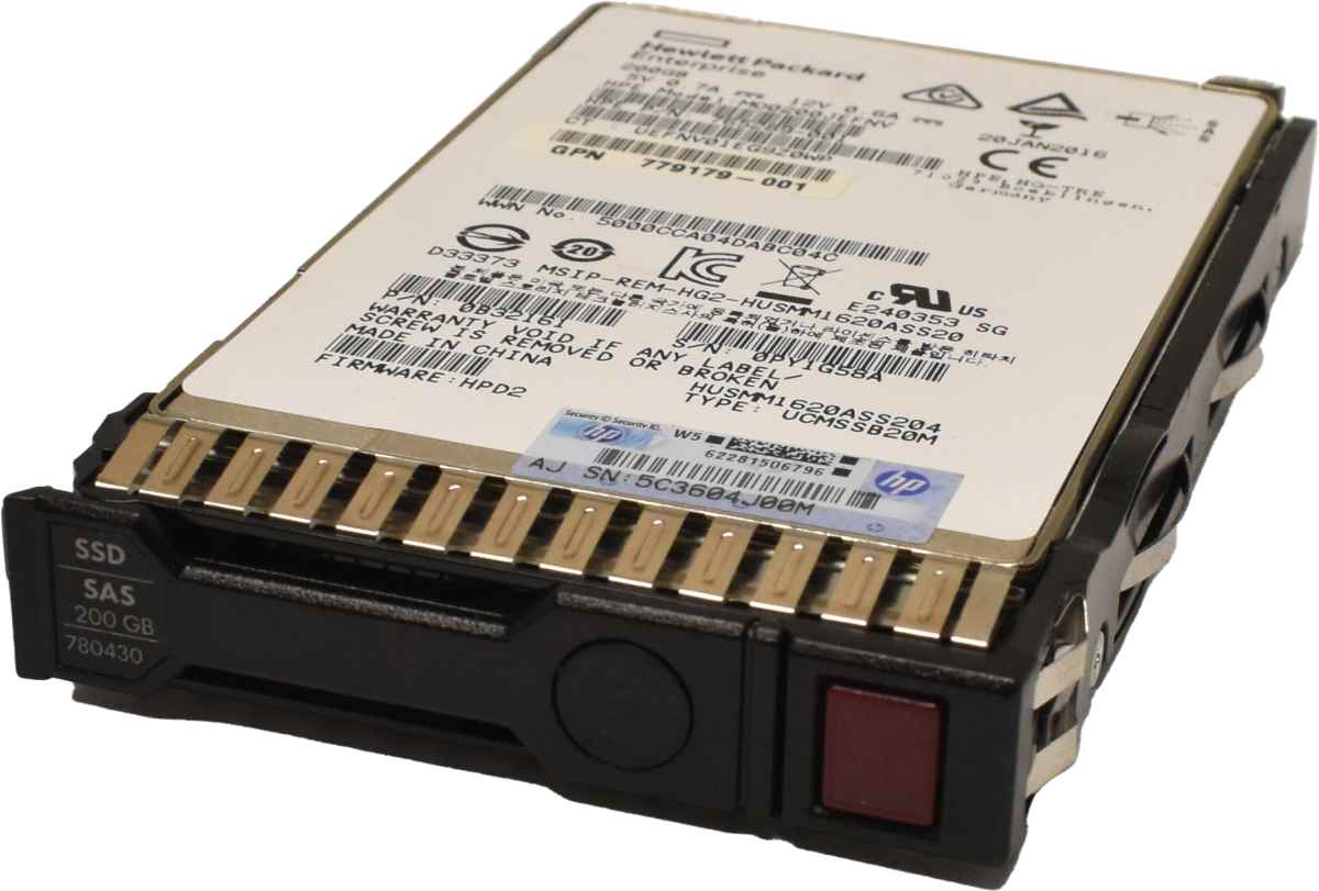 HP SSD 200GB SAS 12G MO0200JEFNV 780430-001 mit Rahmen DL G8 G9 G10 HP SSD 200GB SAS 12G MO0200JEFNV 780430-001 mit Rahmen DL G8 G9 G10