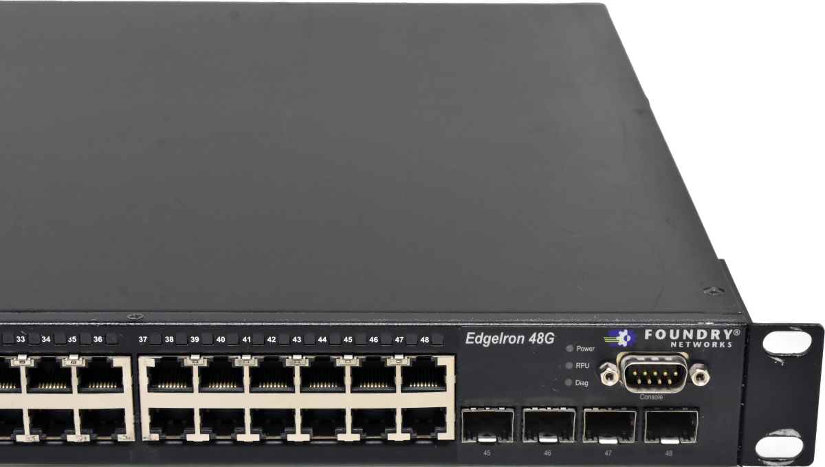 FOUNDRY EdgeIron 48G EIF48G 48-Port RJ-45 GE Switch 4x SFP Rack Ears FOUNDRY EdgeIron 48G EIF48G 48-Port RJ-45 GE Switch 4x SFP Rack Ears