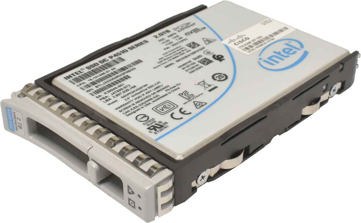 Cisco Intel DC P4510 Series 2TB 2.5" NVMe/PCIe SSD SSDPE2KX020T8K UCSC-NVME2H-I2TBV
