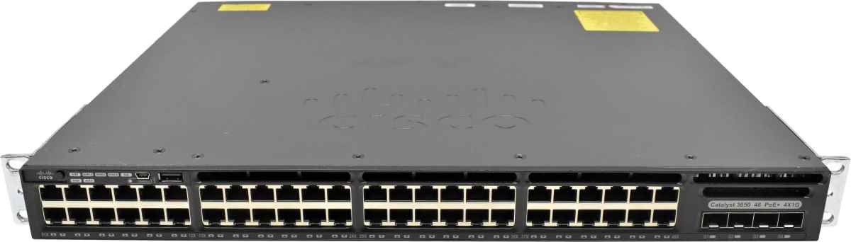 Cisco Catalyst WS-C3650-48PS-S 48-Port RJ-45 PoE+ GE Switch 4x 1G SFP 2x PSU Rack Ears