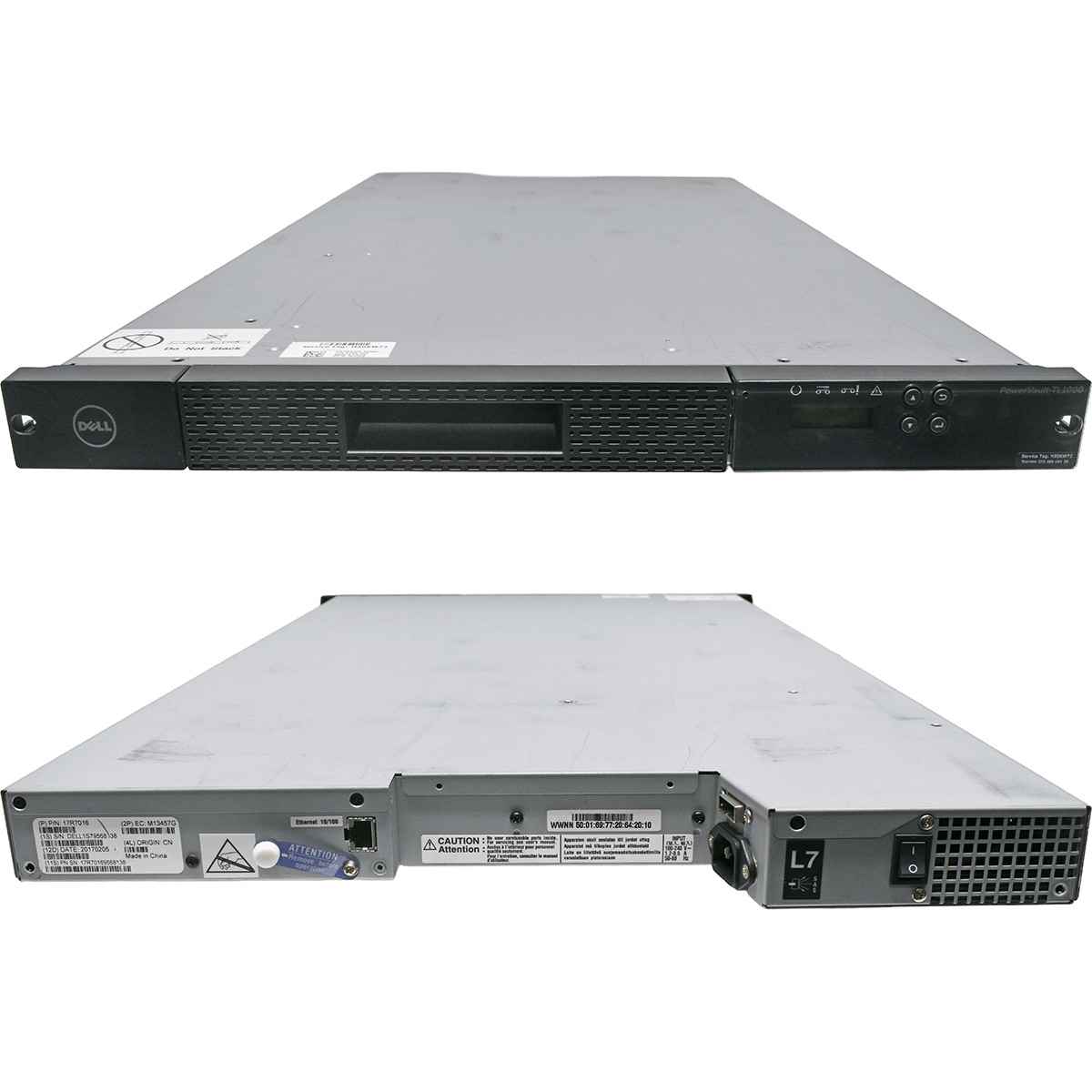 Dell PowerVault TL1000 0F42P0 LTO-7 SAS Tape Autoloader 9 Slots +Rack Ears Dell PowerVault TL1000 0F42P0 LTO-7 SAS Tape Autoloader 9 Slots +Rack Ears