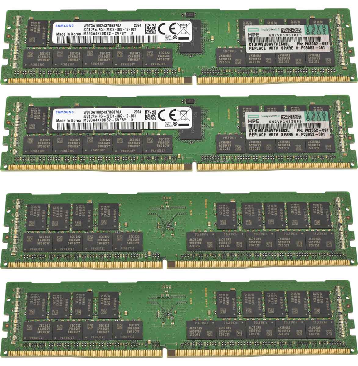 128GB HP Samsung 4x32GB 2Rx4 PC4-2933Y DDR4 RAM M393A4K40DB2-CVF P03052-091 G10