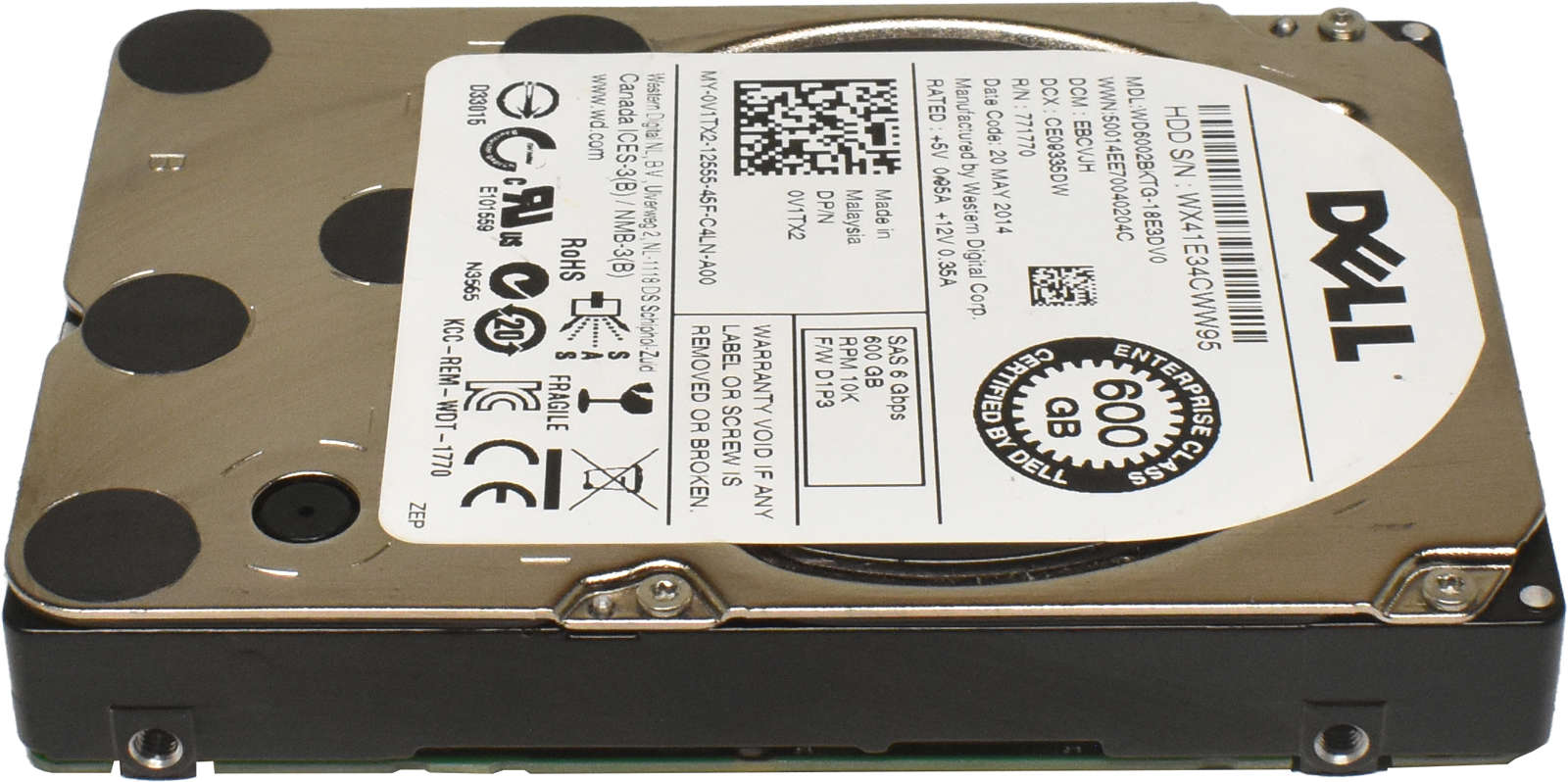 Dell-600GB-2-5-10K-6G-SAS-HDD-Festplatte-WD6002BKT-002.jpg Dell 600GB 2.5" 10K 6G SAS HDD Festplatte WD6002BKTG-18E3DV0 0V1TX2