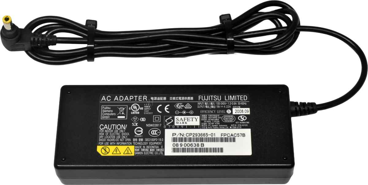 Fujitsu SED100P2-19.0 CP293665-01 FPCAC57B 80W AC Adapter 19V 4.22A +Power Cord