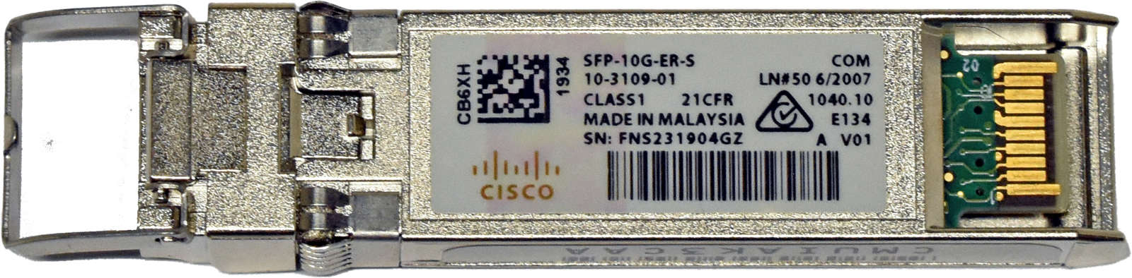 Cisco-SFP-10G-ER-S-SFP-10GB-Transceiver-10-3109-01-003.jpg Cisco SFP-10G-ER-S SFP+ 10GB Transceiver 10-3109-01 CMUIAK3CAA