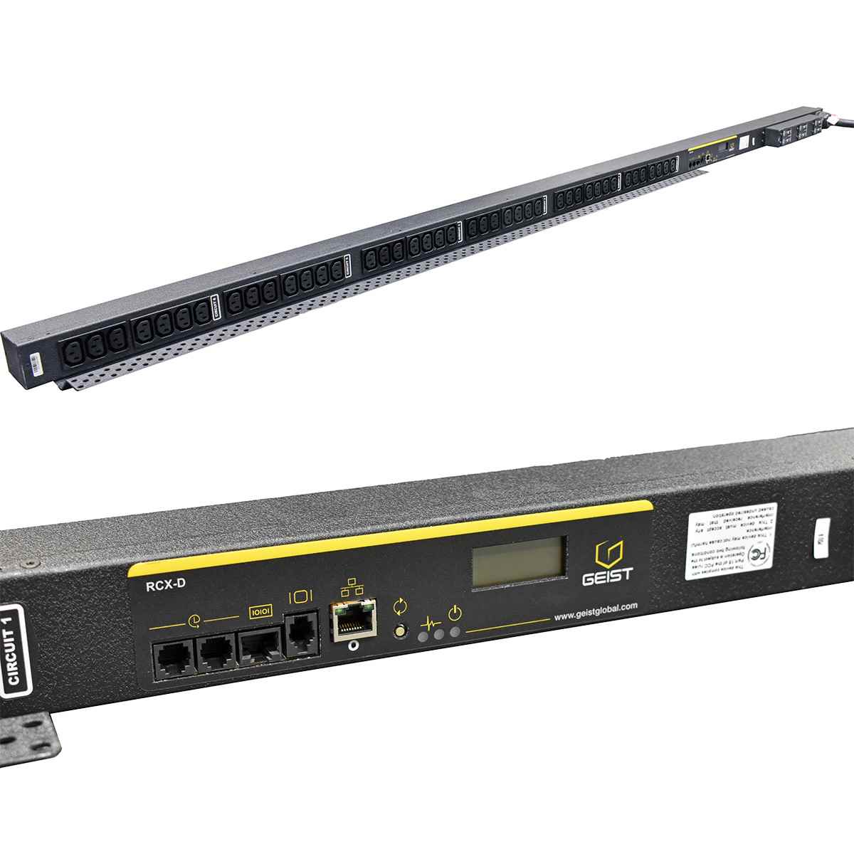 Geist RCX-D MU3302Q URCXW423-103C13PS56-D 42xC13 Metered PDU 3-Phasen + Rackmontageblech Geist RCX-D MU3302Q URCXW423-103C13PS56-D 42xC13 Metered PDU 3-Phasen + Rackmontageblech