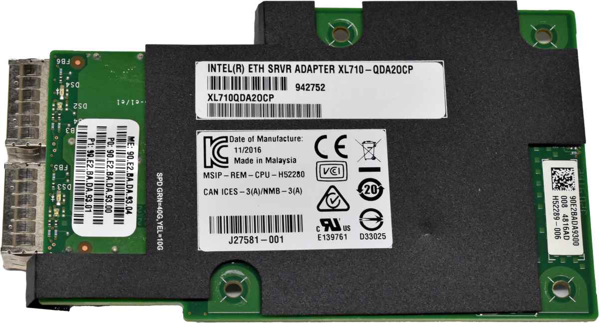 Intel XL710-QDA20CP Dual-Port 40GE QSFP+ PCIe 3.0 Server Adapter Intel XL710-QDA20CP Dual-Port 40GE QSFP+ PCIe 3.0 Server Adapter