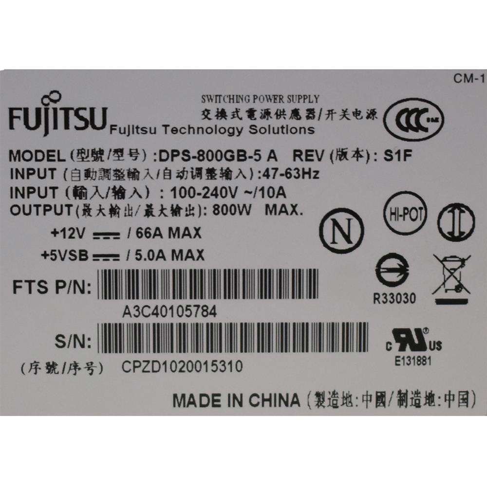 Fujitsu-DPS-800GB-5-A-800Watt-Netzteil-Primergy-TX-002.jpg Fujitsu DPS-800GB-5 A 800Watt Netzteil Primergy TX200 TX300 S5 / S6) A3C40105784