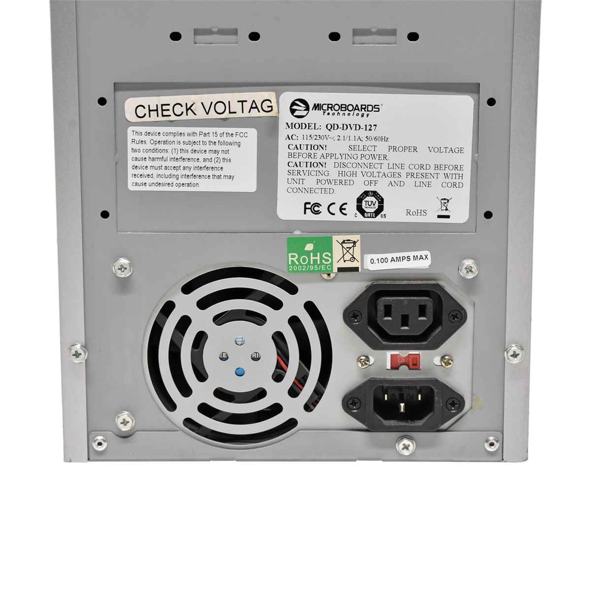 Microboards QD-DVD-127 1 DVD ROM to 7 DVD RW Duplicator, Burn Speed 22x DVD / 48x CD Microboards QD-DVD-127 1 DVD ROM to 7 DVD RW Duplicator, Burn Speed 22x DVD / 48x CD