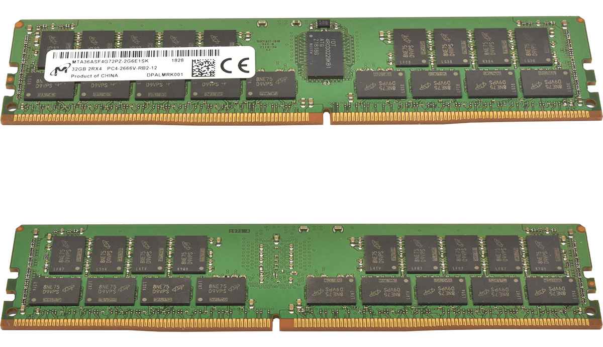 64 GB Micron 2x 32GB 2Rx4 PC4-2666V-RB2-12 Server RAM ECC DDR4 MTA36ASF4G72PZ-2G6E1 64 GB Micron 2x 32GB 2Rx4 PC4-2666V-RB2-12 Server RAM ECC DDR4 MTA36ASF4G72PZ-2G6E1