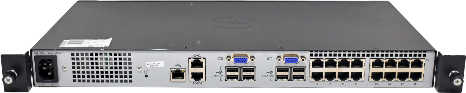Dell KVM 2161 0RMJ09 520-877-502 16-Port KVM Console Switch