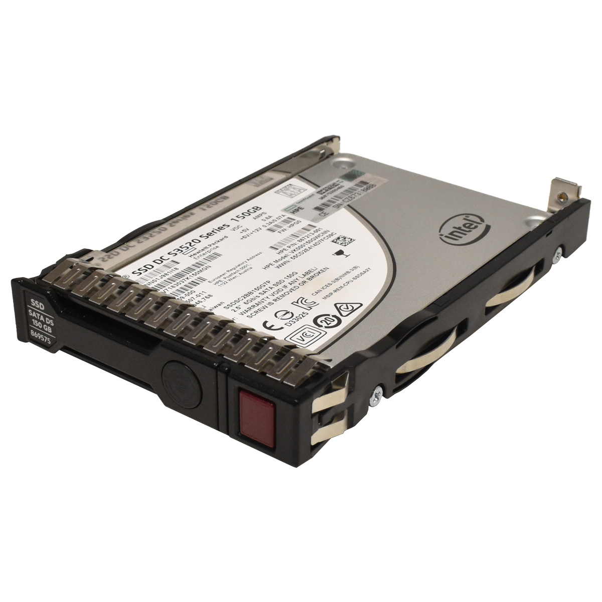 HP 150 GB 2.5“ 6Gbps SATA SSD Festplatte SSDSC2BB150G7P 869575-001 mit Rahmen HP 150GB 2.5" 6G SATA SSD SSDSC2BB150G7P 869575-001 HP G8 G9 G10