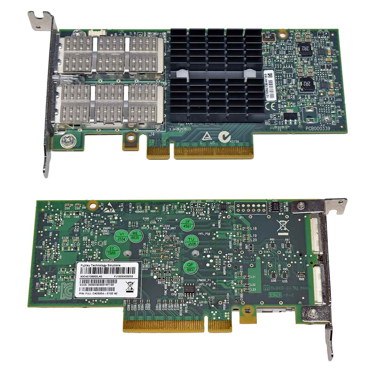 Fujitsu CA05954-2102 A3C40136900 Dual-Port FDR 54G QSFP+ Infiniband HCA Network Adapter PCIe x8