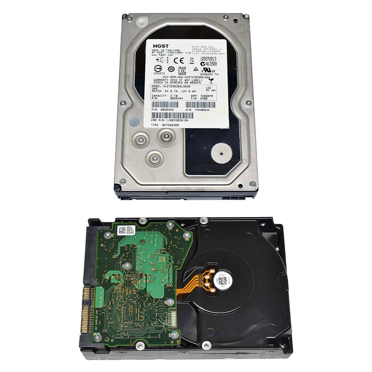 Dell HGST 900GB 0W4K81 HUC109090CSS600 0B26044 6G 2.5" 10K SAS HDD EMC HGST 118033028-04 HUS723030ALS640 0B26344 3TB 6G 3.5" 7.2K SAS HDD
