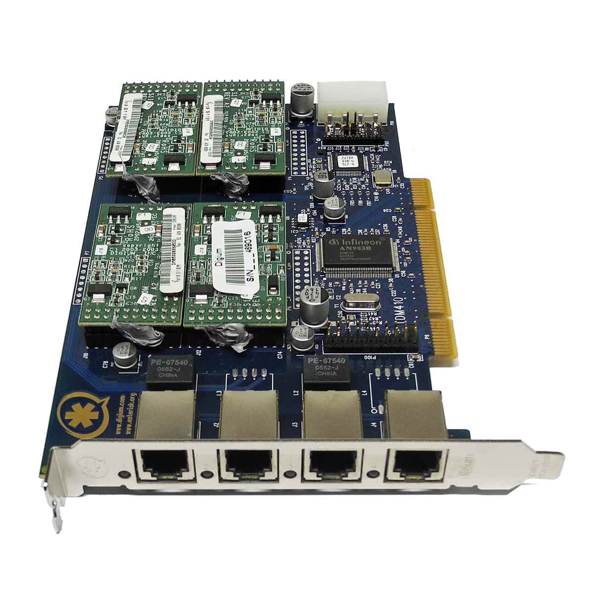 Digium Wildcard TDM410 mit 4 x S110M FXS Module für Asterisk Telefonanlage