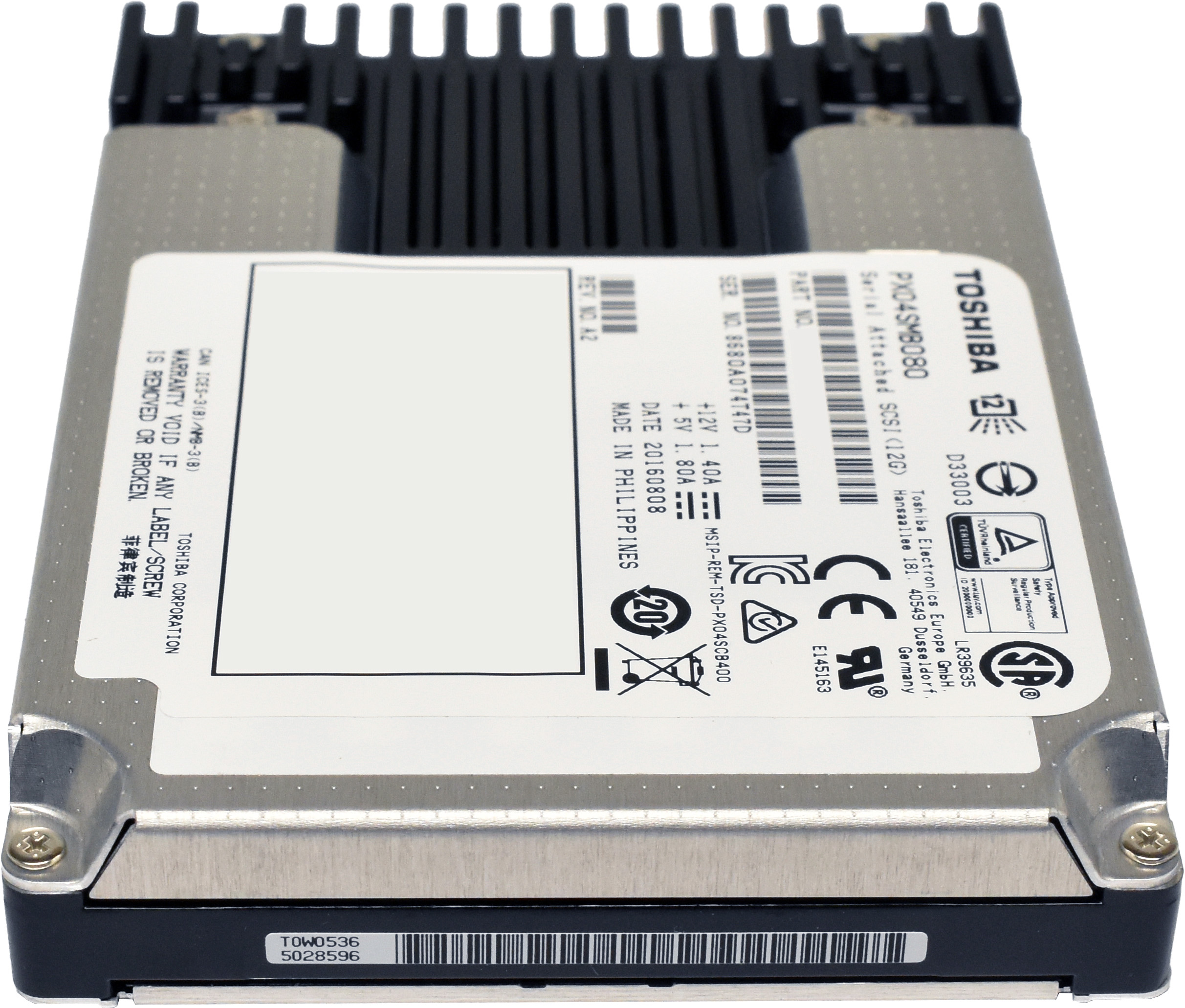 Toshiba 800GB 2.5" 12G SAS SSD PX04SMB080