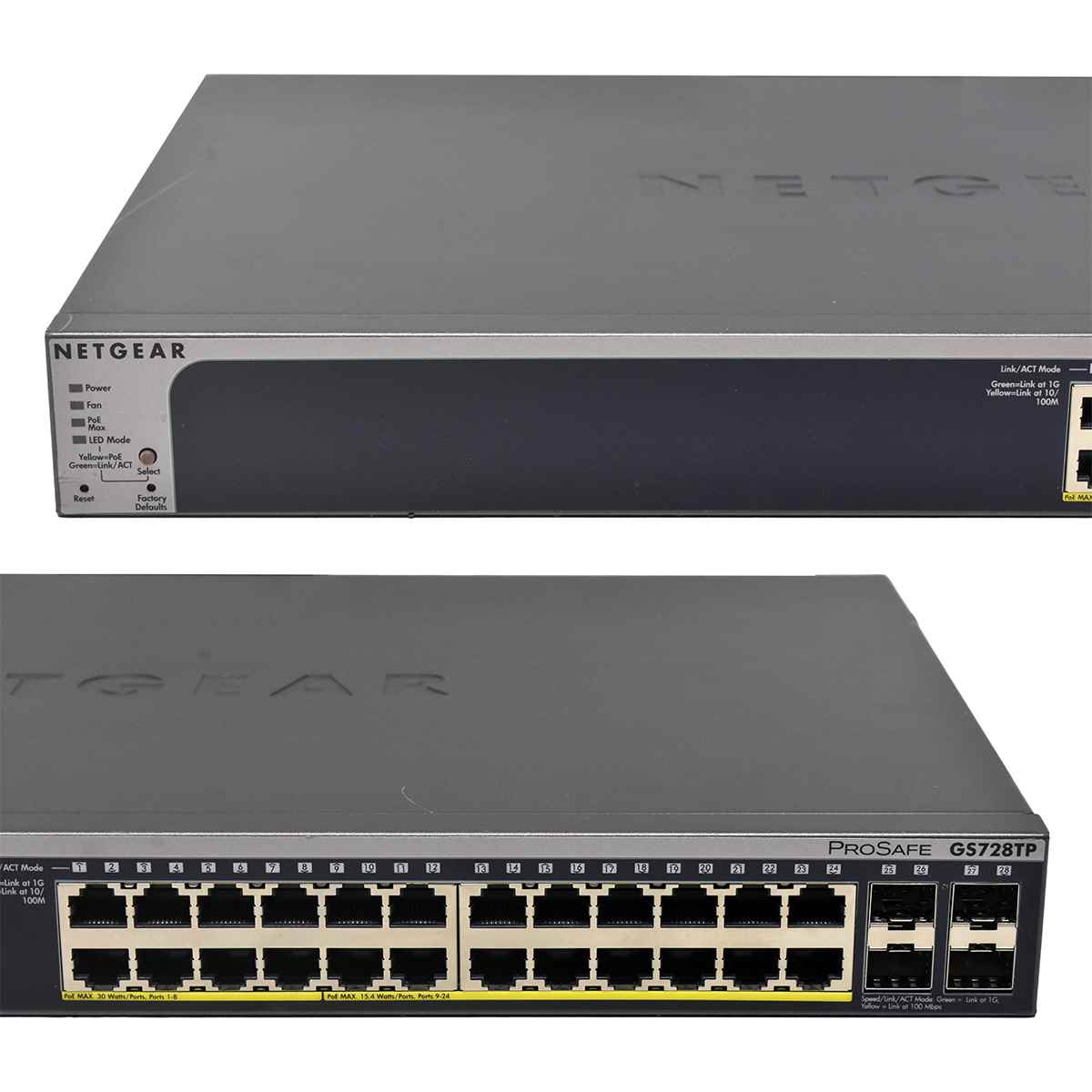 Netgear ProSafe GS728TP 24-Port PoE Gigabit Smart Switch 4x SFP