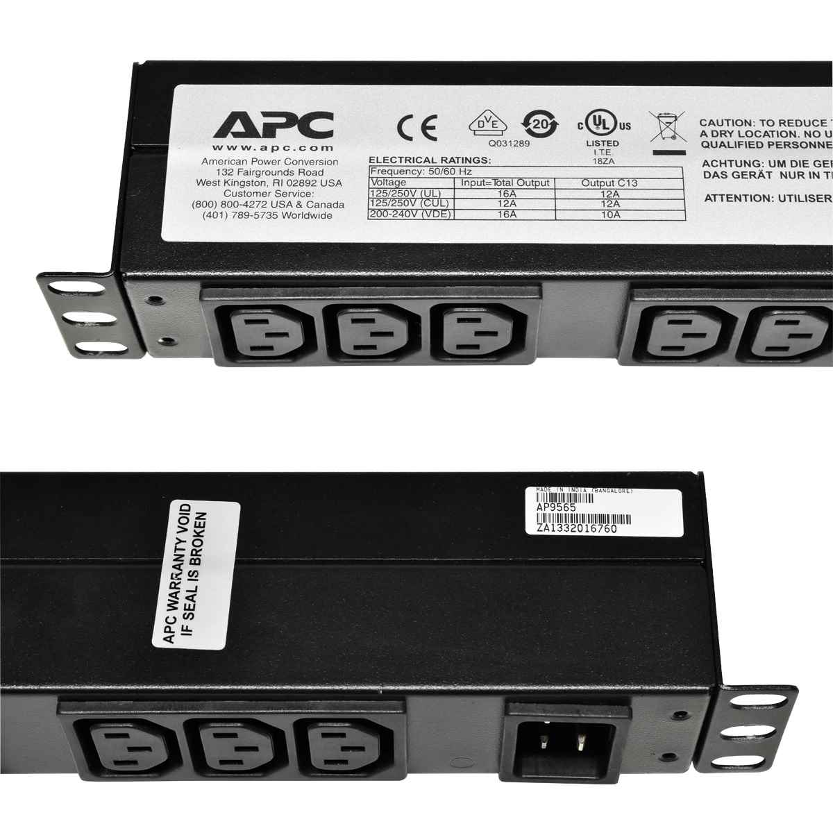 APC AP9565 NetShelter Basic Rack PDU 1U 16A 230V C20 12 x C13 APC AP9565 NetShelter Basic Rack PDU 1U 16A 230V C20 12 x C13