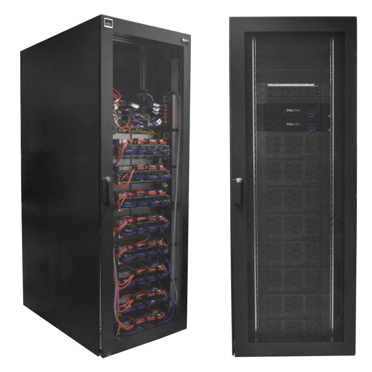 Dell EMC ECS Server Schrank 47U 2x 7050SX-64 + 7040T-48 + 8x VRA60 + 2x 4Node 12x Liebert Emerson MPX BRM-ER PDU Dell EMC ECS Server Schrank 47U 2x 7050SX-64 + 7040T-48 + 8x VRA60 + 2x 4Node 12x Liebert Emerson MPX BRM-ER PDU