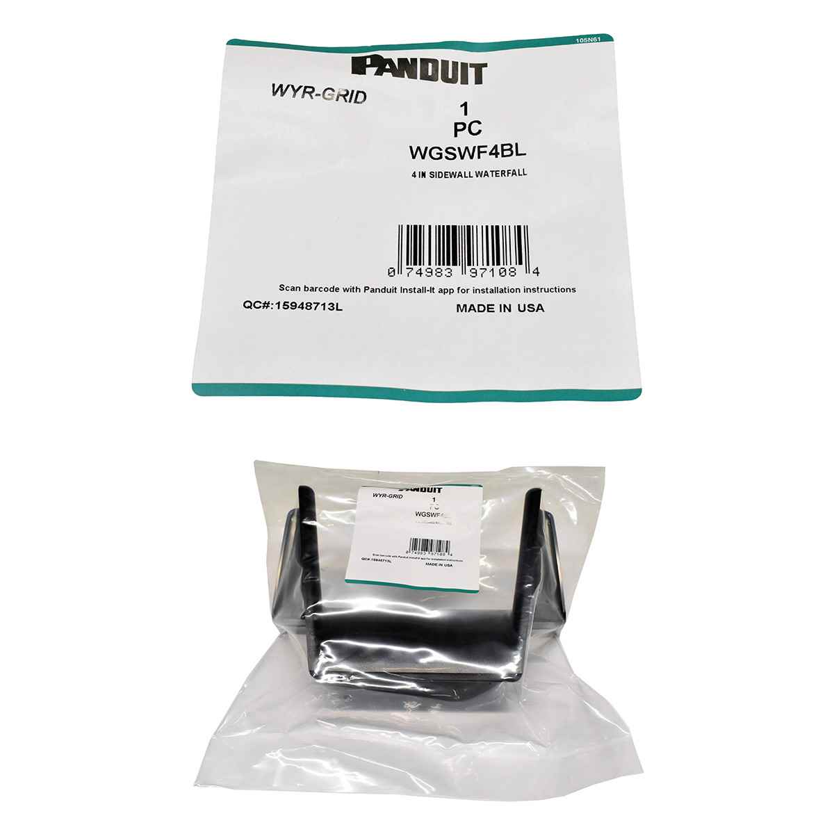 Panduit WYR-GRID WGSWF4BL 4 in Sidewall Waterfall Trassenabhängung Panduit WYR-GRID WGSWF4BL 4 in Sidewall Waterfall Trassenabhängung